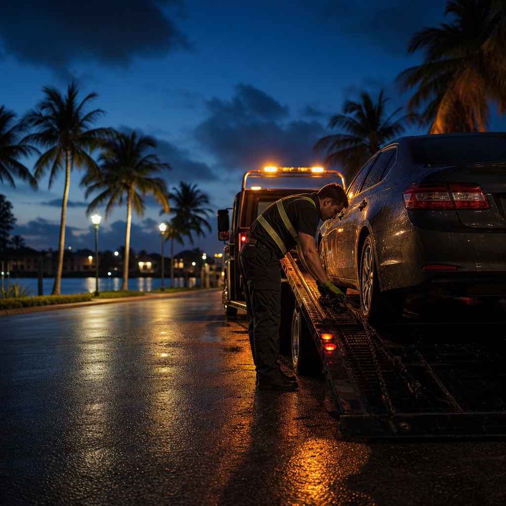 Driver Resources/breakdown Near Busy Intersection West Palm Beach Safe Next Steps — 24-hour towing image in West Palm Beach